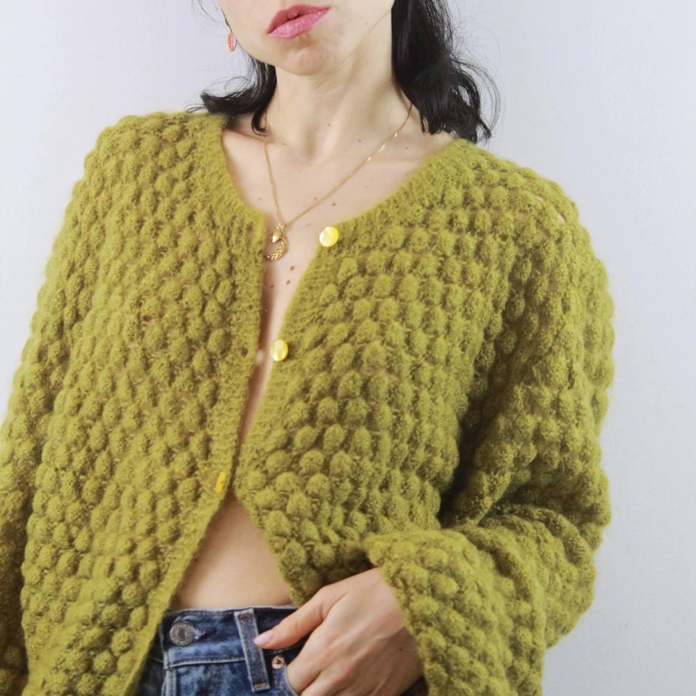 Vintage 90s Oversized Wool Cardigan